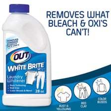 White laundry being treated with bleach