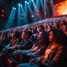 An audience visibly captivated by an enchanting performance