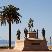A statue of Napoleon in Ajaccio, Corsica, his birthplace.