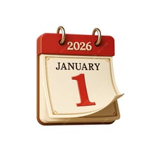 A calendar marking January 1 as a date