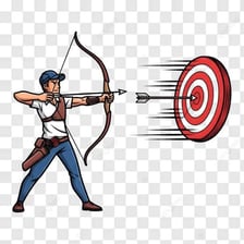 An archer aiming a bow at a target during a sporting event.