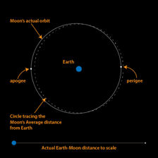 A diagram showing the Moon's orbit and its farthest point from Earth.