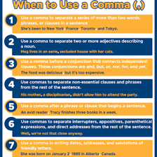 A sentence showing a comma between two clauses.