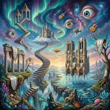 A surreal illustration depicting an event that is difficult to imagine or comprehend.