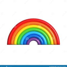 A rainbow displayed with its traditional seven colors