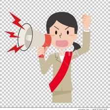 A person speaking loudly with an expressive complaining gesture.
