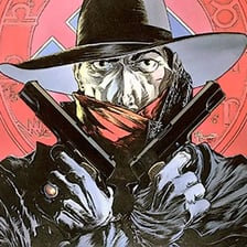 A vintage pulp-style illustration of the Shadow.