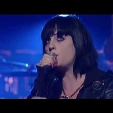 Brody Dalle performing with the rock band Spinnerette