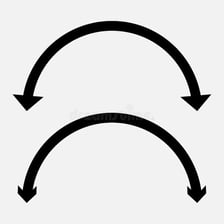 Simple diagram showing two arrows pointing in directly opposite directions
