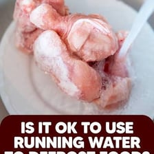 A frozen item thawing as its ice melts