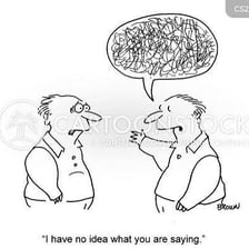 An illustration representing confused, disorganized speech