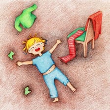 A child having an emotional tantrum
