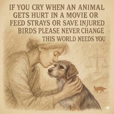 A person gently caring for an injured animal