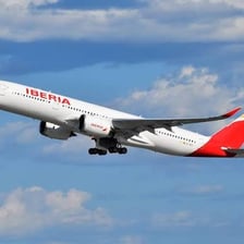 An Iberia Airlines passenger aircraft.