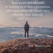 A person proudly talking about a personal achievement.