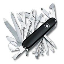An open folding multi-tool showing several attachments for different uses.