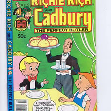 An illustration of Cadbury, the butler associated with the fictional character Richie Rich.