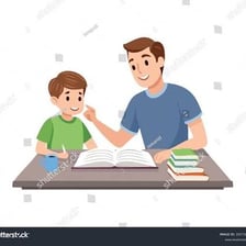 A father showing care toward a child
