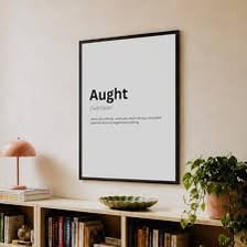 An old dictionary entry showing aught as a word meaning anything.