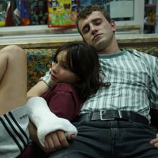 A dramatic film scene designed to provoke sadness and sympathy.