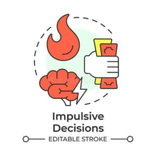 An illustration of a person acting on an impulse.