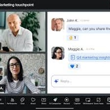 A Zoom video meeting interface showing participants in an online call.