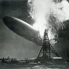 A historic Zeppelin rigid airship flying through the sky.