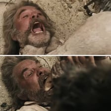 A person enduring a frightening and emotionally distressing situation