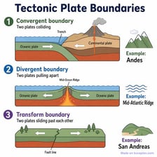 Two neighboring regions that meet along a shared boundary.