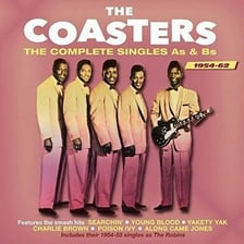 The Coasters performing as a 1950s rhythm-and-blues vocal group