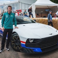 Fernando Alonso in a Formula One racing car.