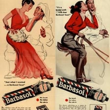 A vintage Barbasol shaving-cream advertisement featuring Babe Ruth.