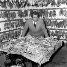 Portrait of Italian designer Salvatore Ferragamo.