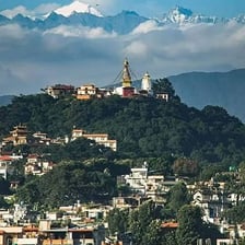 Kathmandu, Nepal, shown with the Himalayan mountains in the background