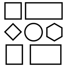 Simple square and rectangular geometric shapes.