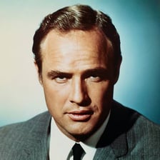 A portrait of actor Marlon Brando.