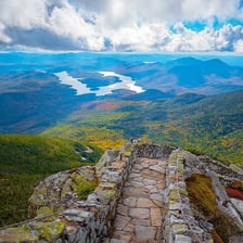 Mountain peaks in the Adirondack Mountains of New York.