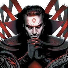 Illustration of a sinister fictional villain