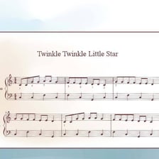 A composer writing musical notation at a piano.
