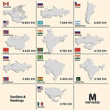 A map showing two neighboring countries separated by a shared border