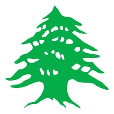 The Lebanese flag with its green cedar tree emblem
