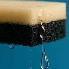 A sponge soaking up water.