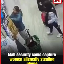A retail security scene associated with shoplifting.
