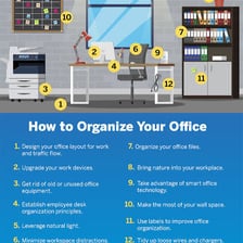 People rearranging desks and equipment into a new office layout