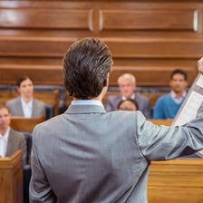 Jurors seated in a courtroom after being selected