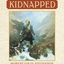 A book cover for Robert Louis Stevenson's novel Kidnapped
