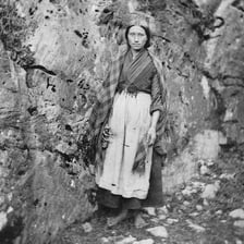 A portrait of a young girl in an Irish rural setting.