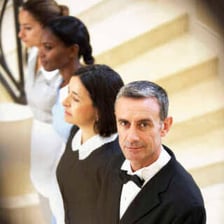 A household servant performing domestic duties