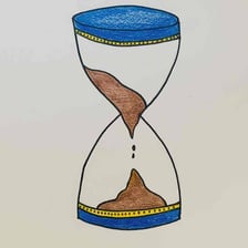 Hourglass illustrating a short period of time
