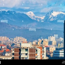 A view of Slovenia featuring the Ljubljana skyline and surrounding landscape